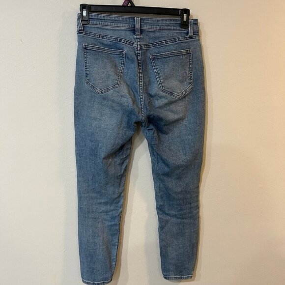 Pistola High Rise Skinny Cropped Frayed Distressed Blue Denim Jeans Size 29 - Picture 4 of 5